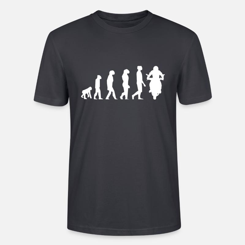 Motorrad Evolution - Stanley/Stella Unisex Bio-T-Shirt CRAFTER - Dunkles Graublau