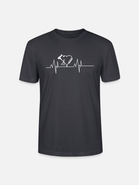 Friseur Heartbeat - Stanley/Stella Unisex Bio-T-Shirt CRAFTER - Dunkles Graublau