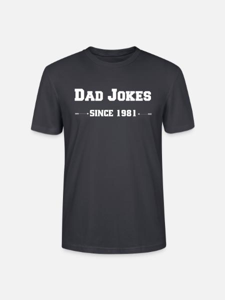 Dad Jokes since 1981 - Stanley/Stella Unisex Bio-T-Shirt CRAFTER - Dunkles Graublau