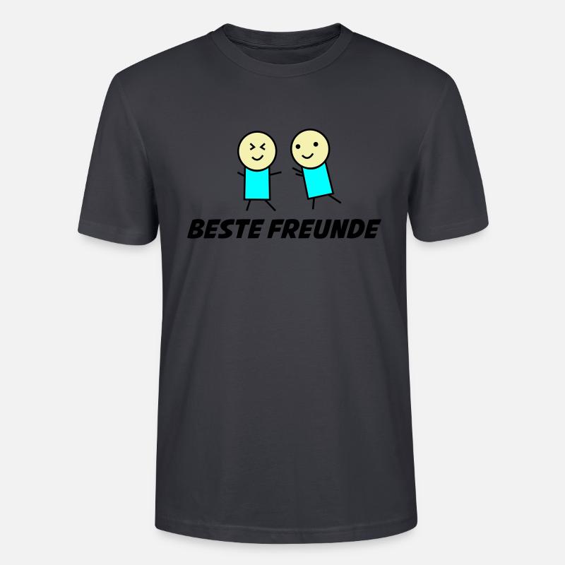 beste freunde 1 - Stanley/Stella Unisex Bio-T-Shirt CRAFTER - Dunkles Graublau
