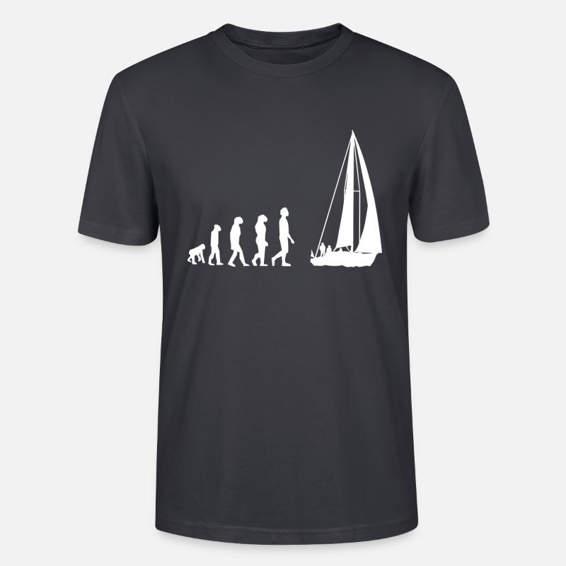 Segelboot Evolution - Stanley/Stella Unisex Bio-T-Shirt CRAFTER - Dunkles Graublau