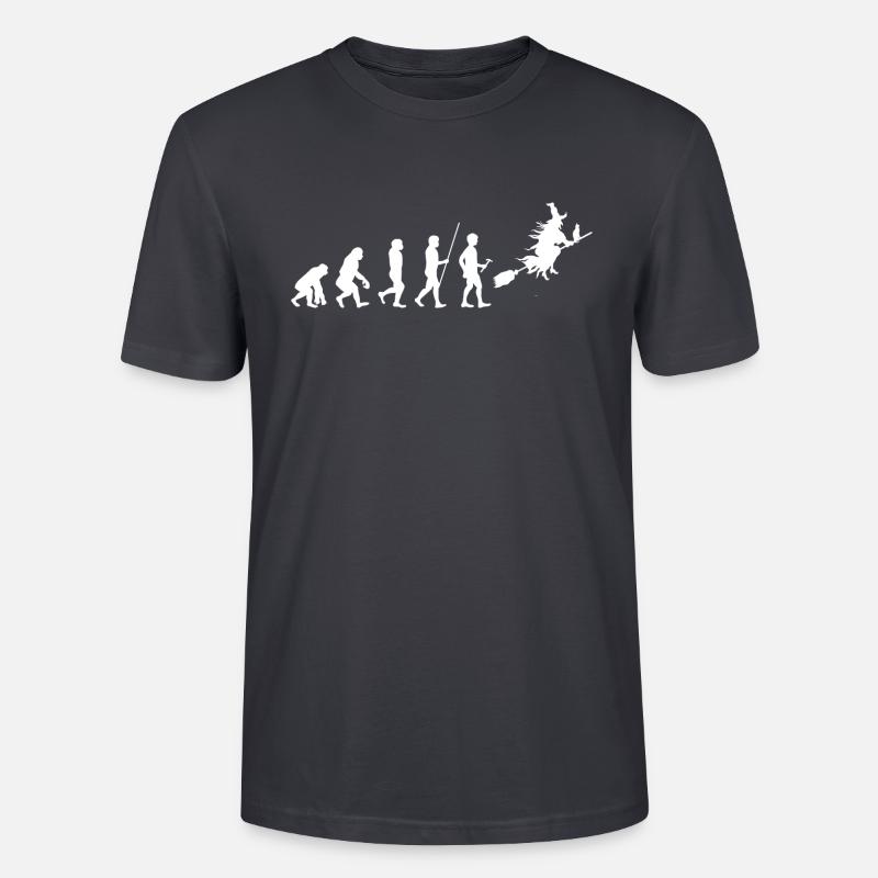 Halloween Evolution Hexe - Stanley/Stella Unisex Bio-T-Shirt CRAFTER - Dunkles Graublau