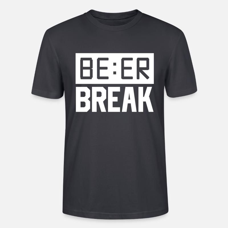 Bierpause Bier O Uhr - Stanley/Stella Unisex Bio-T-Shirt CRAFTER - Dunkles Graublau