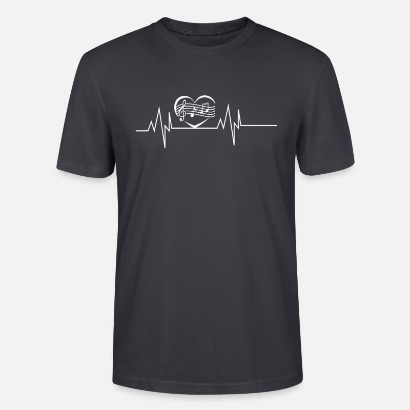 Herzschlag der Musiknote - Stanley/Stella Unisex Bio-T-Shirt CRAFTER - Dunkles Graublau