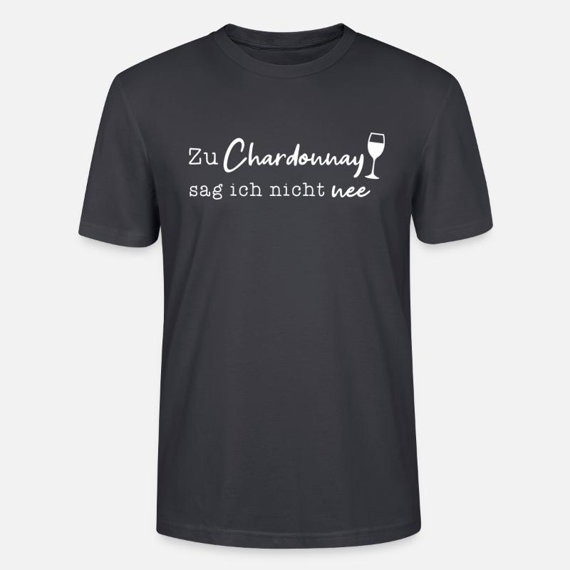 Chardonnay? Ja! (white edition) - Stanley/Stella Unisex Bio-T-Shirt CRAFTER - Dunkles Graublau