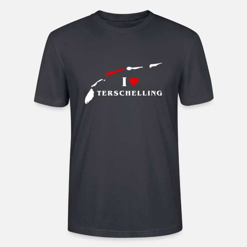 Ich liebe Terschelling - Stanley/Stella Unisex Bio-T-Shirt CRAFTER - Dunkles Graublau