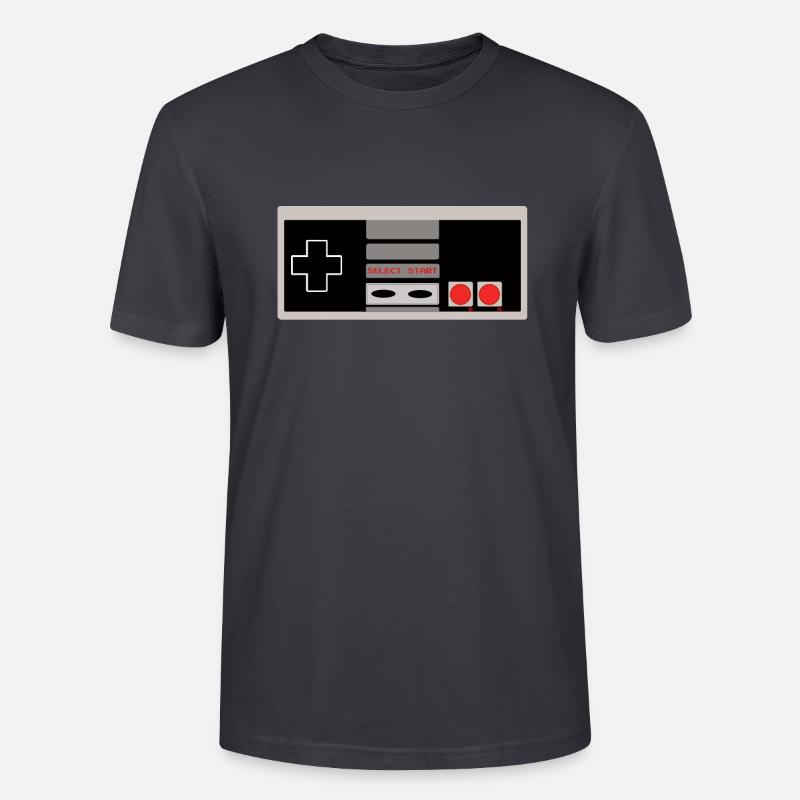 Nes Retro Controller - Stanley/Stella Unisex Bio-T-Shirt CRAFTER - Dunkles Graublau