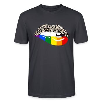 LGBT - Stanley/Stella Unisex Bio-T-Shirt CRAFTER - Dunkles Graublau - Vorne - Alina (178cm) & Michal (187cm)