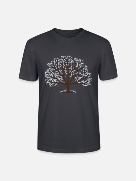 Baum im Winter - Stanley/Stella Unisex Bio-T-Shirt CRAFTER - Dunkles Graublau
