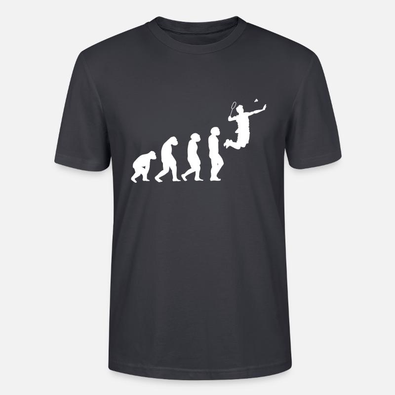 Federball Evolution Badminton - Stanley/Stella Unisex Bio-T-Shirt CRAFTER - Dunkles Graublau