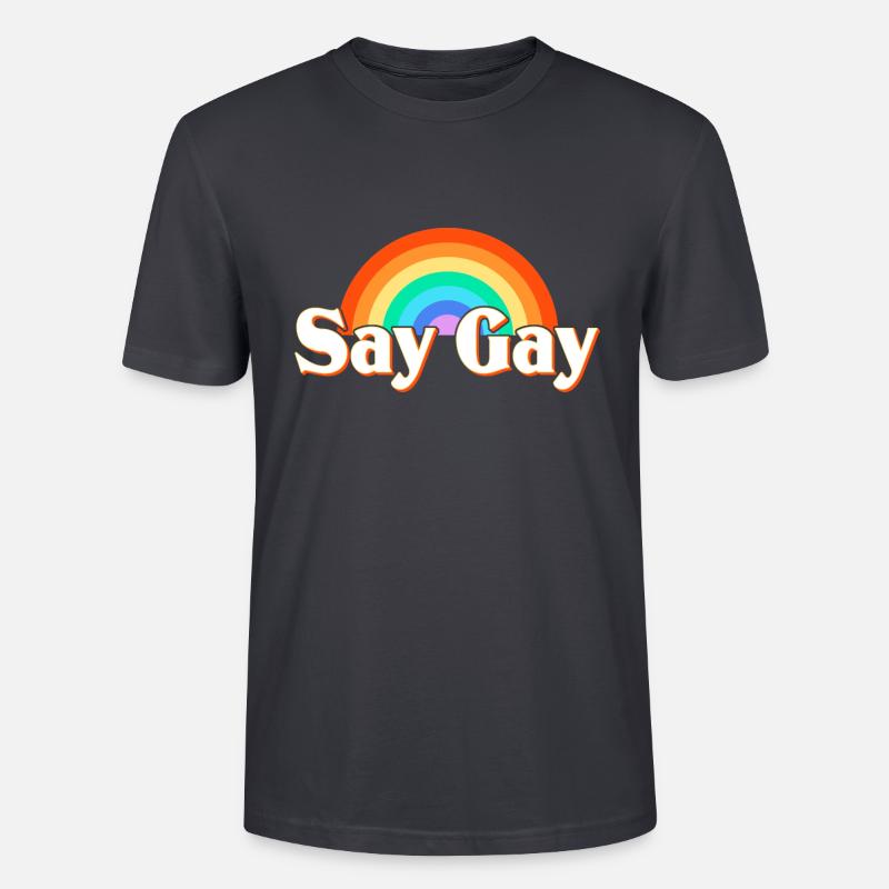 LGBT Say Gay - T-shirt bio CRAFTER Stanley Stella Unisexe - bleu gris foncé