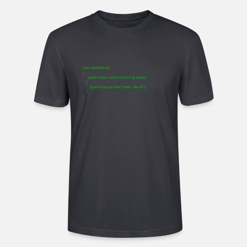 Java Hello World - Stanley/Stella Unisex Bio-T-Shirt CRAFTER - Dunkles Graublau