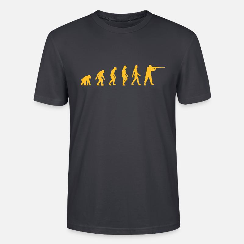 Die Evolution der Jäger - Stanley/Stella Unisex Bio-T-Shirt CRAFTER - Dunkles Graublau