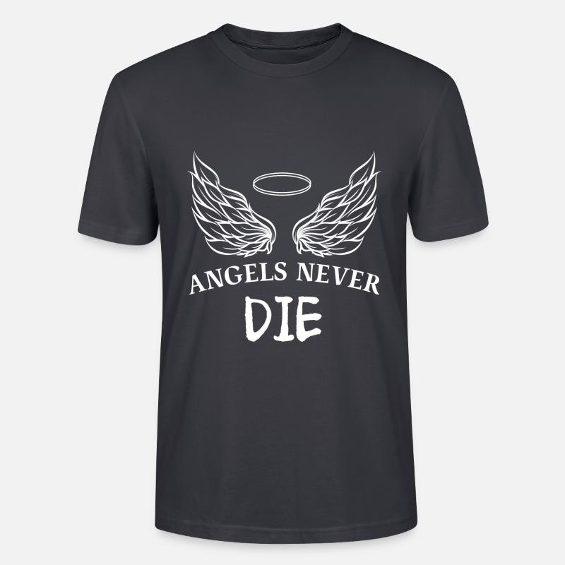 ANGELS NEVER DIE - Stanley/Stella Unisex Bio-T-Shirt CRAFTER - Dunkles Graublau
