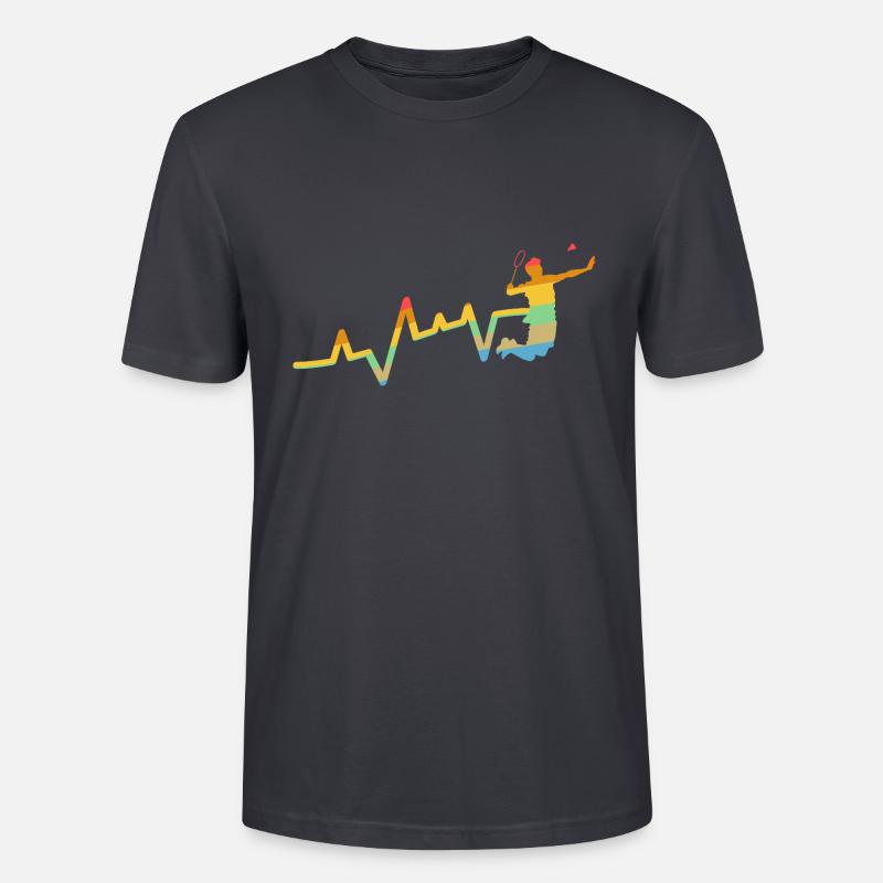 Federball Evolution Badminton - Stanley/Stella Unisex Bio-T-Shirt CRAFTER - Dunkles Graublau