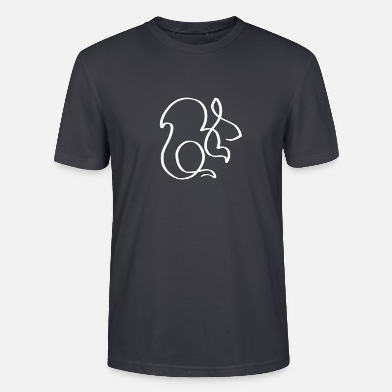 One Line Eichhörnchen weiß - Stanley/Stella Unisex Bio-T-Shirt CRAFTER - Dunkles Graublau