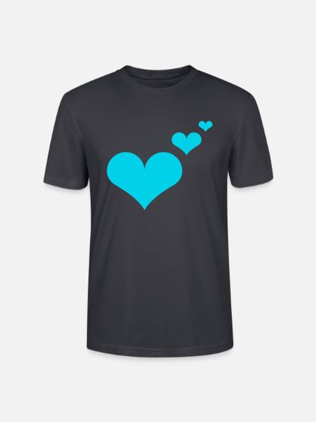 Herzen blau Geschenkidee - Stanley/Stella Unisex Bio-T-Shirt CRAFTER - Dunkles Graublau