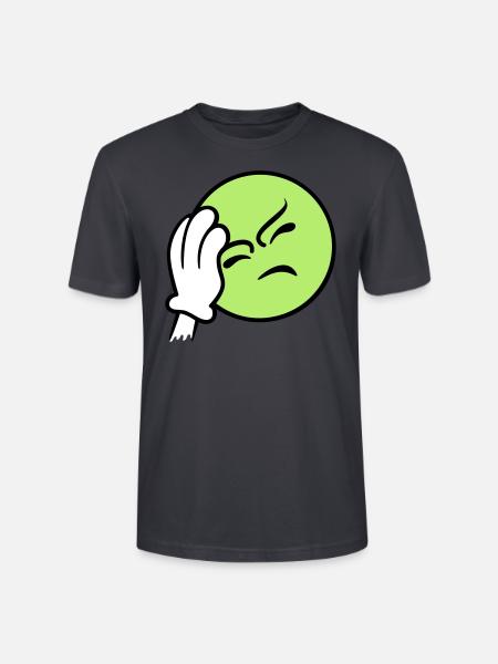 Emoticon Frustration / facepalm emoji (3c) - Stanley/Stella CRAFTER Unisex Organic T-Shirt - India Ink Grey