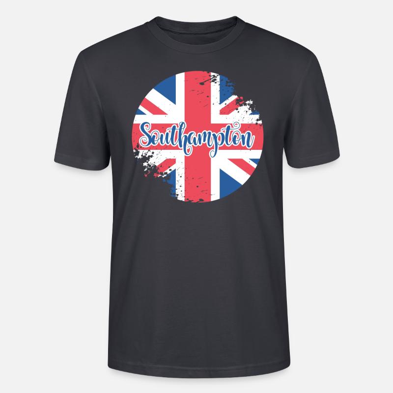 Button Southampton - Stanley/Stella Unisex Bio-T-Shirt CRAFTER - Dunkles Graublau