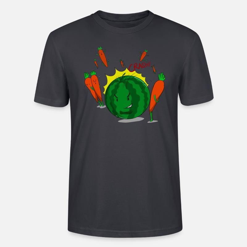 Melonen Bowling - Stanley/Stella Unisex Bio-T-Shirt CRAFTER - Dunkles Graublau