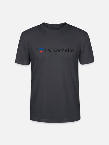 I love La Rochelle - Stanley/Stella Unisex Bio-T-Shirt CRAFTER - Dunkles Graublau