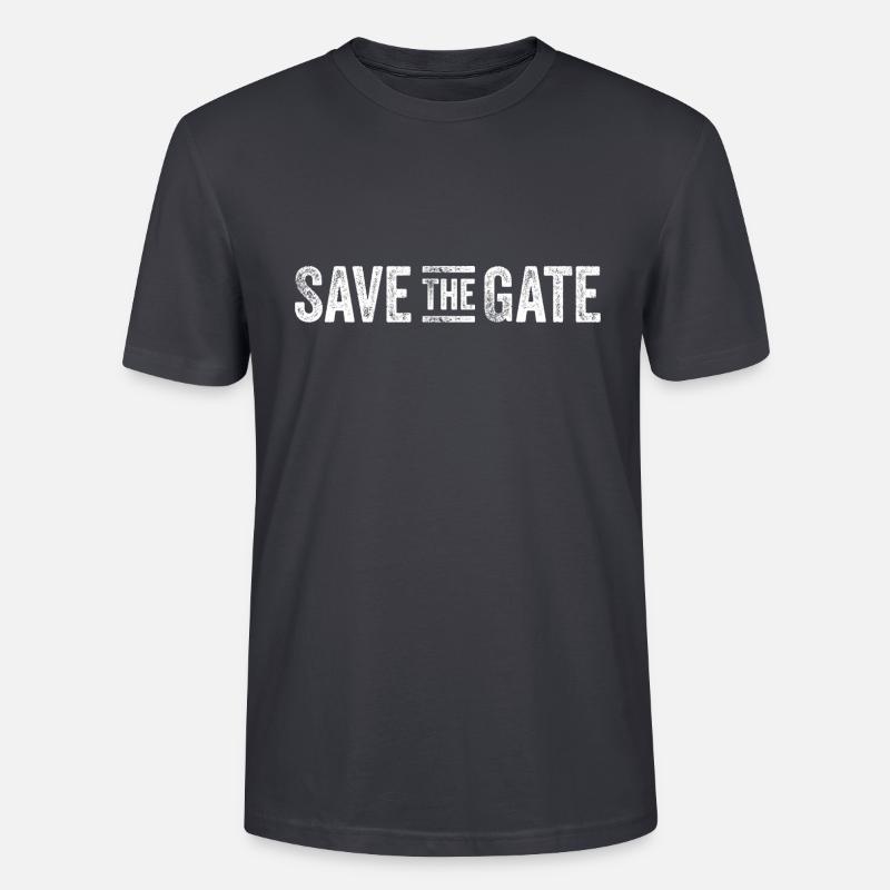 SAVEtheGATE - Stanley/Stella Unisex Bio-T-Shirt CRAFTER - Dunkles Graublau