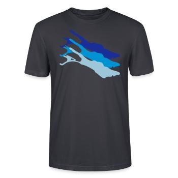 Triple Bodensee - Stanley/Stella Unisex Bio-T-Shirt CRAFTER - Dunkles Graublau - Vorne - Alina (178cm) & Michal (187cm)