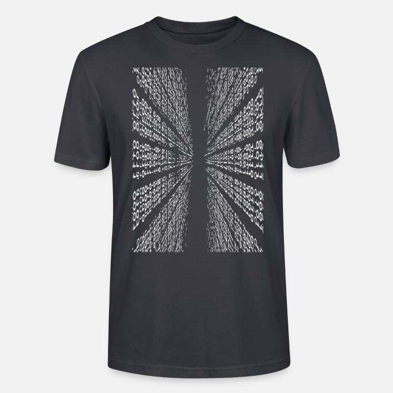 Code binaire vertical - T-shirt bio CRAFTER Stanley Stella Unisexe - bleu gris foncé