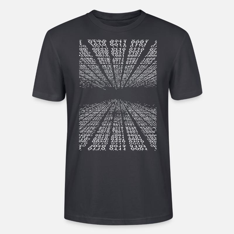 Horizontaler Binärcode - Stanley/Stella Unisex Bio-T-Shirt CRAFTER - Dunkles Graublau