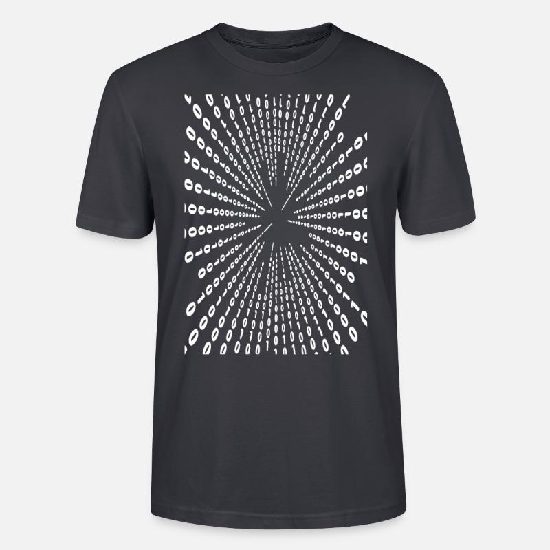 Code binaire (blanc) - T-shirt bio CRAFTER Stanley Stella Unisexe - bleu gris foncé