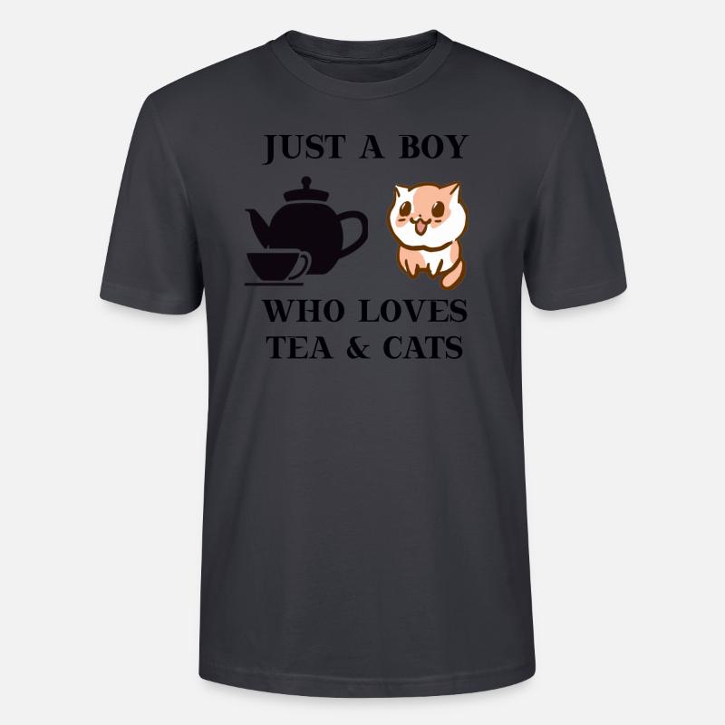 Tee Katze Geschenkidee süß niedlich - Stanley/Stella Unisex Bio-T-Shirt CRAFTER - Dunkles Graublau