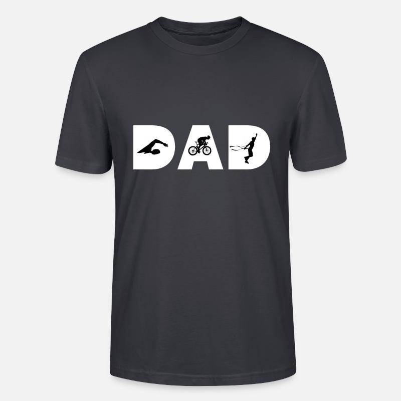 Dad Triathlon - Stanley/Stella Unisex Bio-T-Shirt CRAFTER - Dunkles Graublau