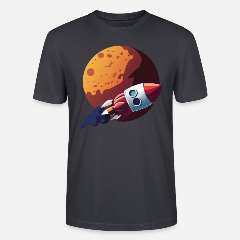 mars rakete - Stanley/Stella Unisex Bio-T-Shirt CRAFTER - Dunkles Graublau