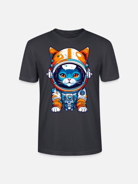 Space Cat 01 - Stanley/Stella CRAFTER Unisex Organic T-Shirt - India Ink Grey