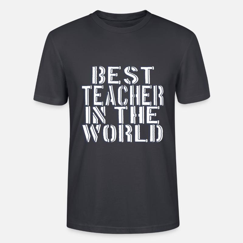 Bester Lehrer der Welt - Stanley/Stella Unisex Bio-T-Shirt CRAFTER - Dunkles Graublau
