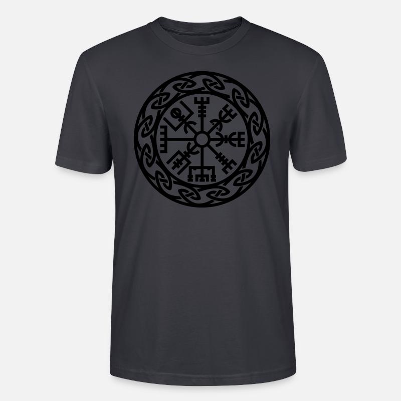 Vegvísir, Iceland, Magic Rune, Protection compass - T-shirt bio CRAFTER Stanley Stella Unisexe - bleu gris foncé