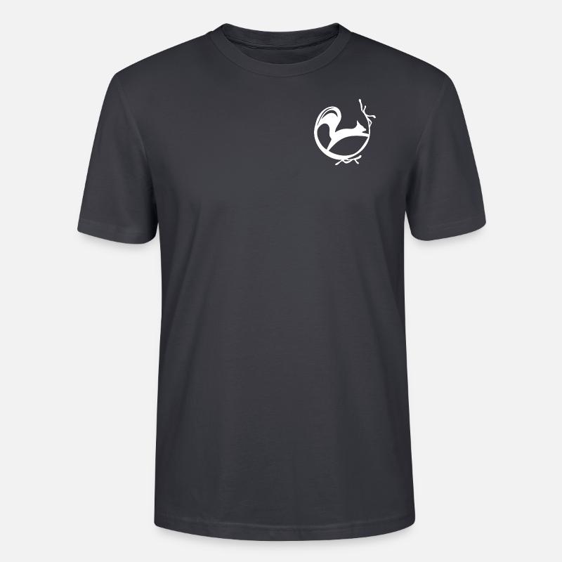 Eichhörnchen Squirrel Kaffeerand white - Stanley/Stella Unisex Bio-T-Shirt CRAFTER - Dunkles Graublau