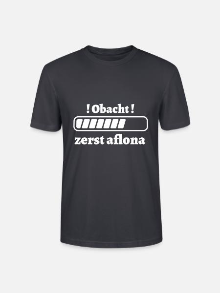zerst aflona - bayerischer Spruch - Stanley/Stella Unisex Bio-T-Shirt CRAFTER - Dunkles Graublau