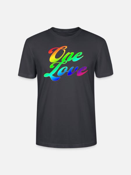 Trash Asset - One Love [rainbow] - Stanley/Stella Unisex Bio-T-Shirt CRAFTER - Dunkles Graublau