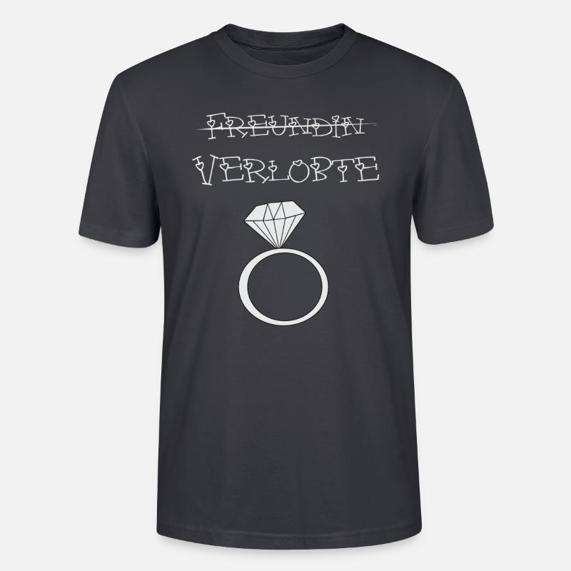 Freundin durchgestrichen Verlobte - Stanley/Stella Unisex Bio-T-Shirt CRAFTER - Dunkles Graublau