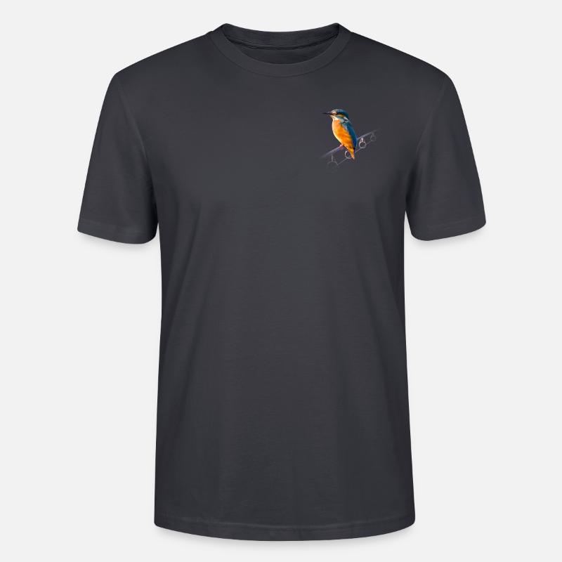 Eisvogel auf einer Angelrute - Stanley/Stella Unisex Bio-T-Shirt CRAFTER - Dunkles Graublau