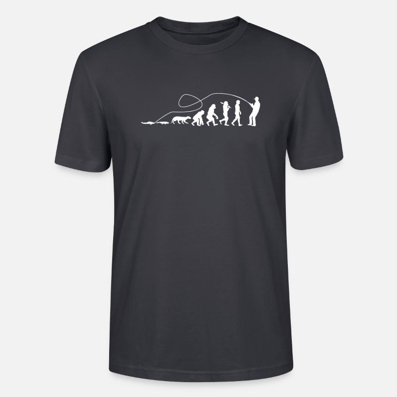 Evolution Angler TShirt - Stanley/Stella Unisex Bio-T-Shirt CRAFTER - Dunkles Graublau