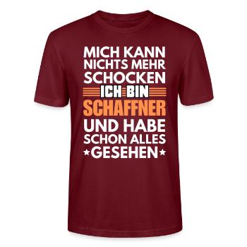 Non-Shockable Conductor - Stanley/Stella CRAFTER Unisex Organic T-Shirt - burgundy - Front - Alina (178cm) & Michal (187cm)