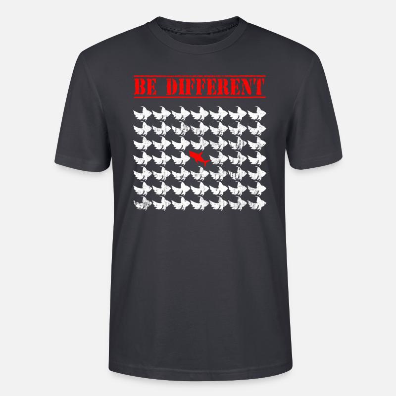 Soyez différent / Sei anders TShirt - T-shirt bio CRAFTER Stanley Stella Unisexe - bleu gris foncé