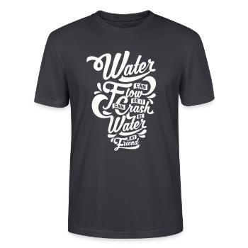 Be Water My Friend - Stanley/Stella Unisex Bio-T-Shirt CRAFTER - Dunkles Graublau - Vorne - Alina (178cm) & Michal (187cm)
