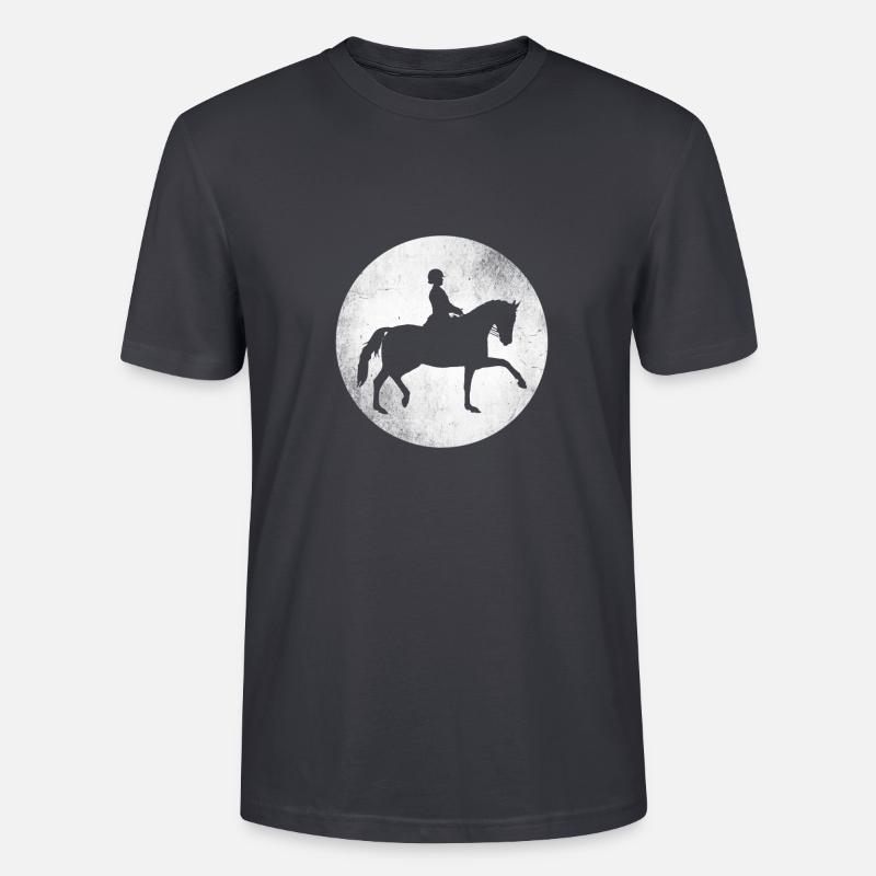Tunierpferd mit Reiterin - Stanley/Stella Unisex Bio-T-Shirt CRAFTER - Dunkles Graublau