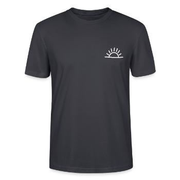 Sonne - Stanley/Stella Unisex Bio-T-Shirt CRAFTER - Dunkles Graublau - Vorne - Alina (178cm) & Michal (187cm)