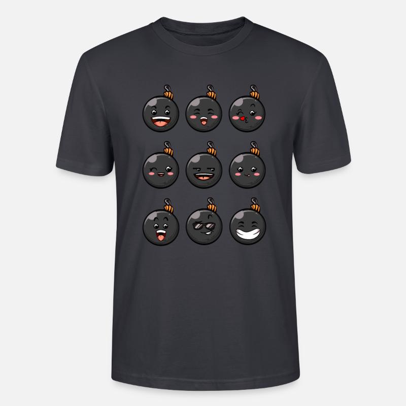 9 Weihnachtskugeln #9/10 Schwarz - Stanley/Stella Unisex Bio-T-Shirt CRAFTER - Dunkles Graublau
