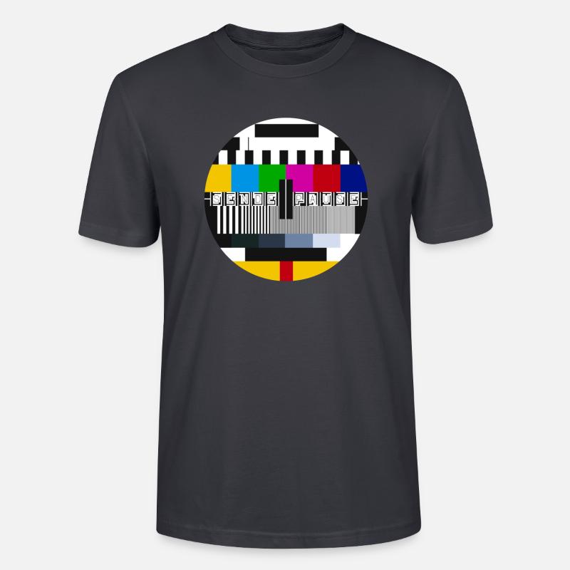 Sendepause - Testbild - Philips PM5544 - Oldschool - Stanley/Stella Unisex Bio-T-Shirt CRAFTER - Dunkles Graublau