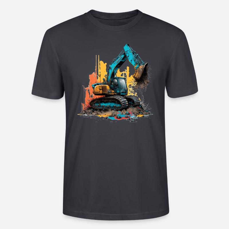 Bagger Graffiti - Stanley/Stella Unisex Bio-T-Shirt CRAFTER - Dunkles Graublau